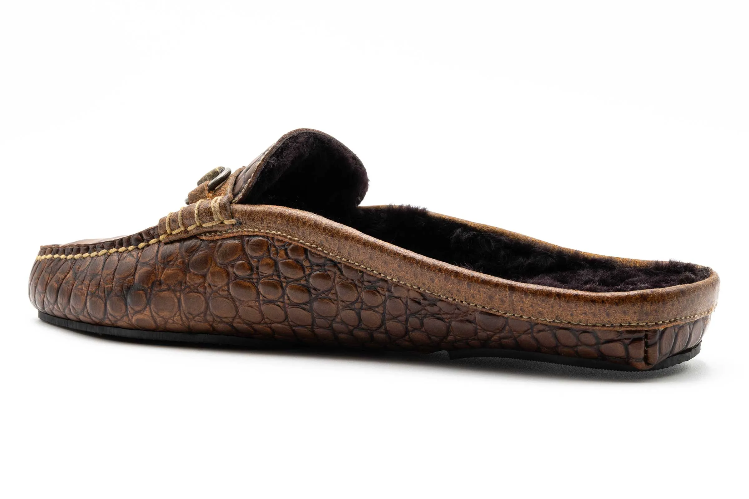 Cozy Country Alligator Grain Horse Bit Slides - Chestnut