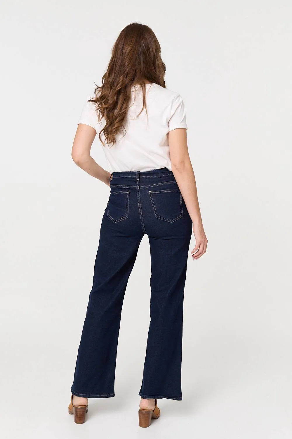 Denim High Waist Wide Leg Jeans