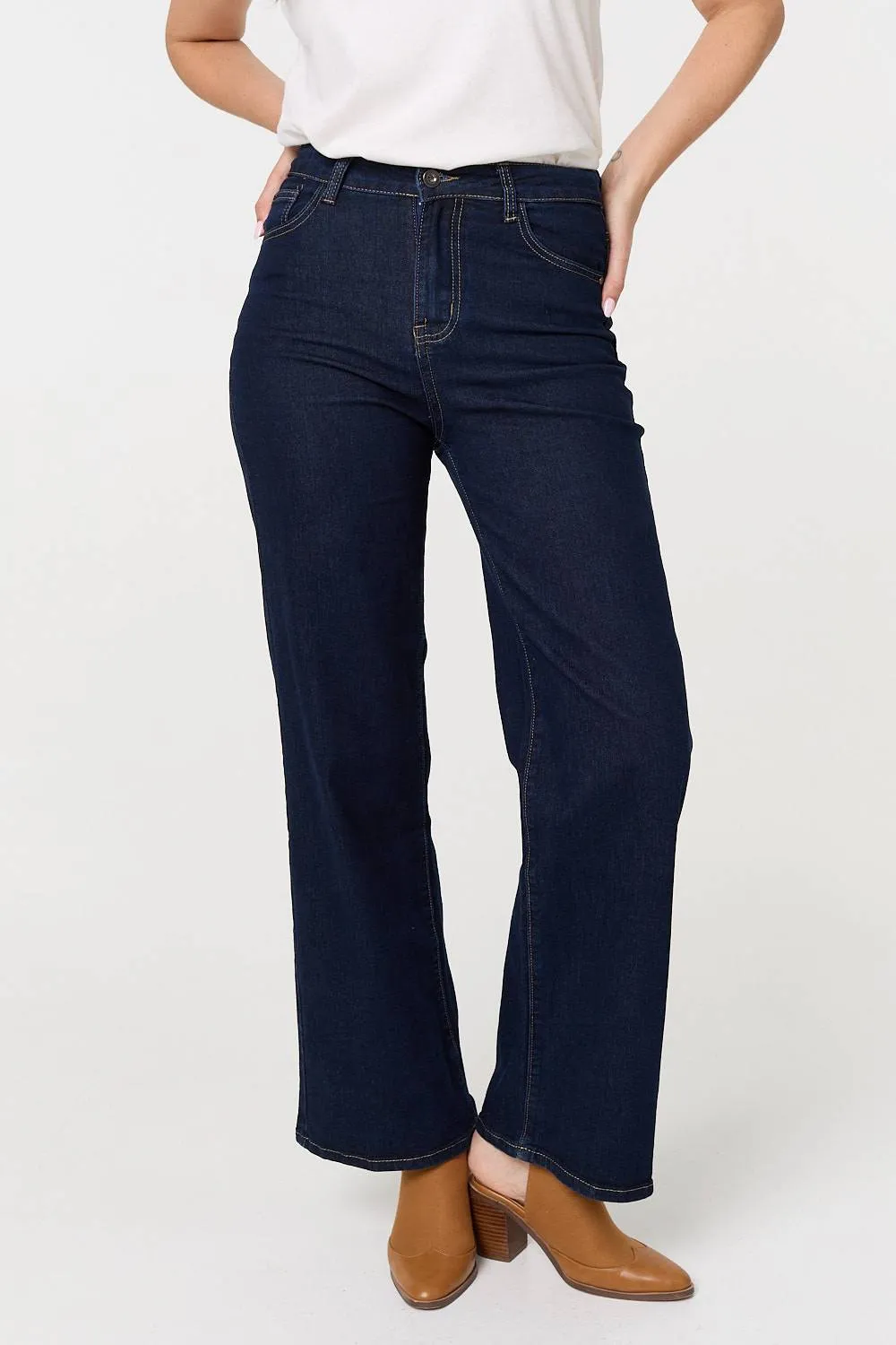 Denim High Waist Wide Leg Jeans