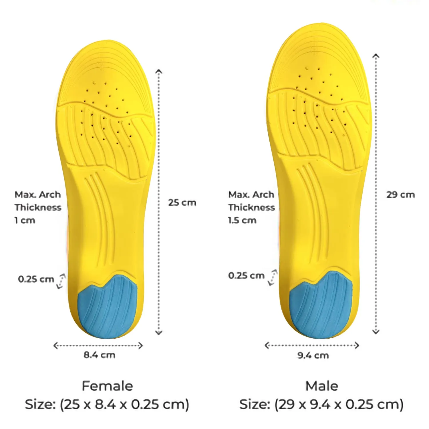 Dr Foot Gel Insoles Pair | For Walking, Running Shoes | All Day Comfort Shoe Inserts With Dual Gel Technology | Ideal Full-Length Sole For Every Shoe | For Both Men & Women- 1 Pair (Free) (Pack of 10)