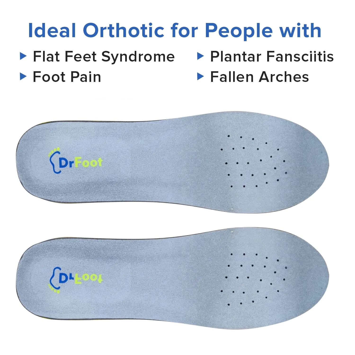 Dr Foot Gel Insoles Pair | For Walking, Running Shoes | All Day Comfort Shoe Inserts With Dual Gel Technology | Ideal Full-Length Sole For Every Shoe | For Both Men & Women- 1 Pair (Free) (Pack of 10)