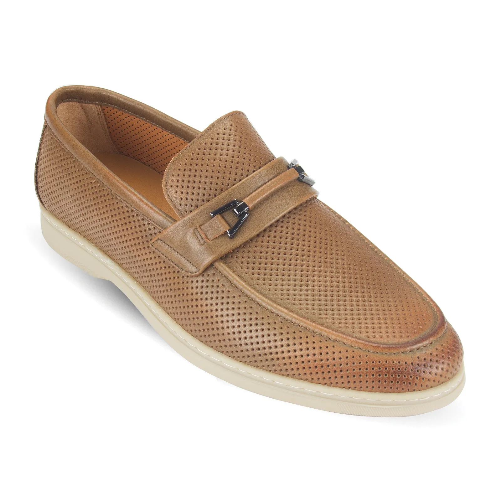 Duke textured leather casual slip-on loafer