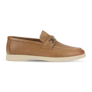 Duke textured leather casual slip-on loafer