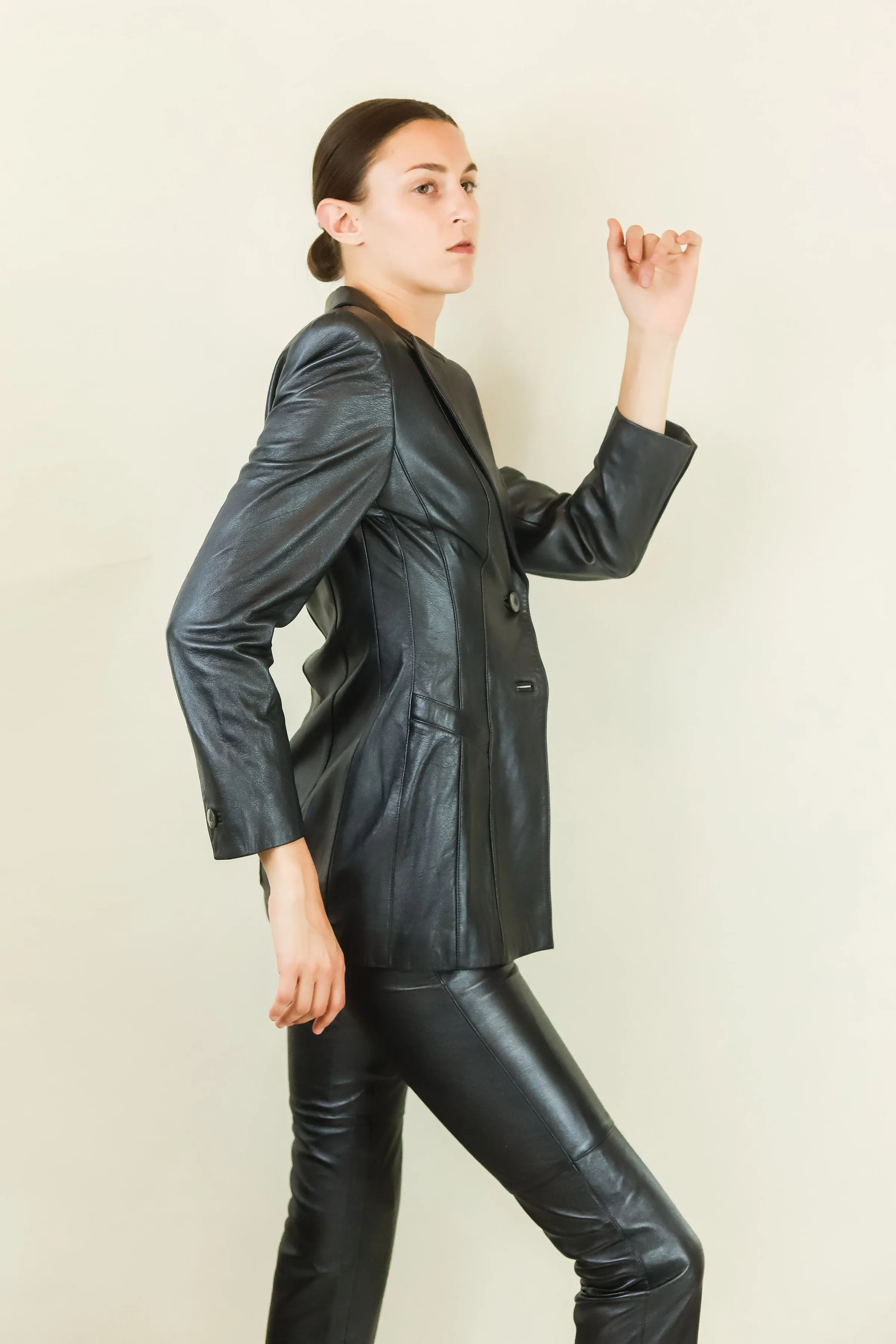 Escada Leather Blazer