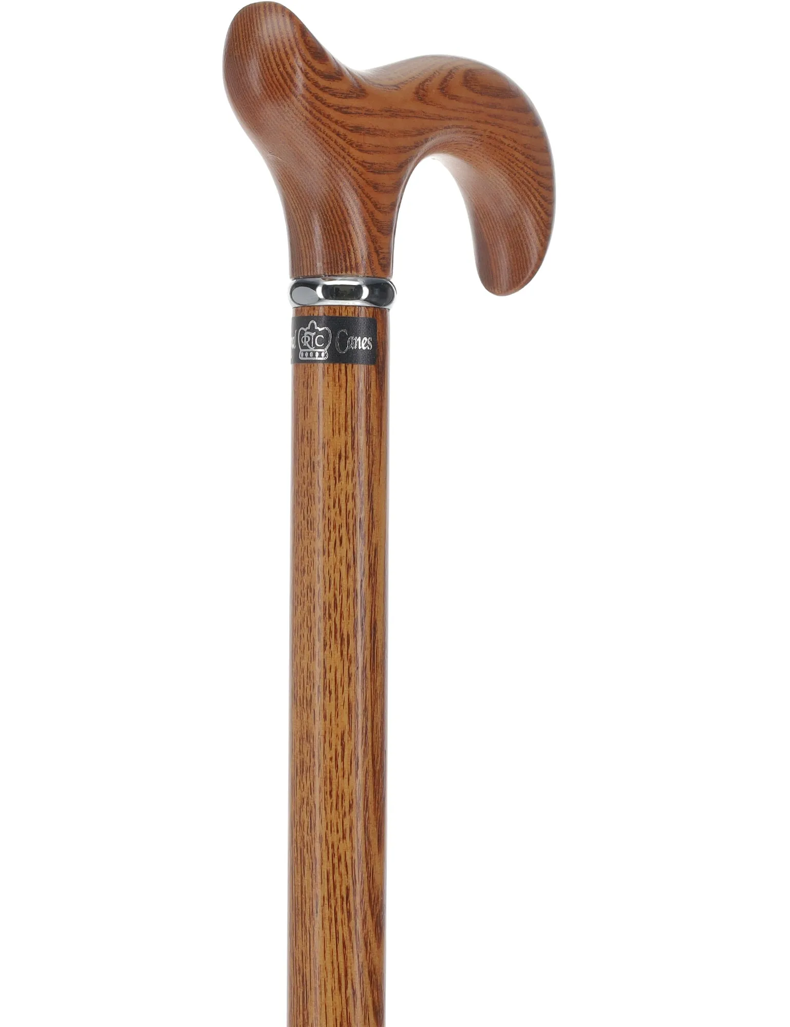 Extra Strong Espresso Ash Wood Derby Cane - Elegant & Durable w/ Standard Option