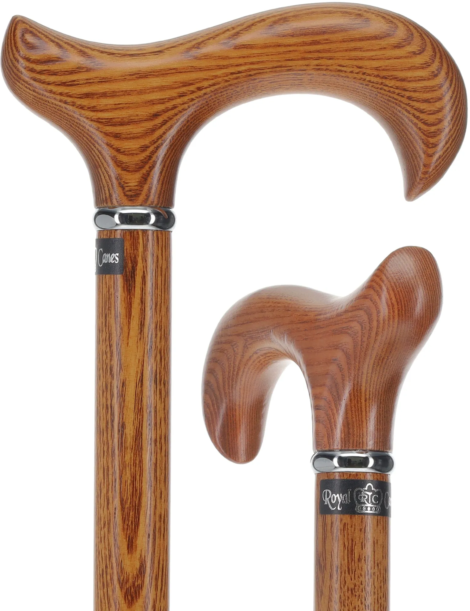 Extra Strong Espresso Ash Wood Derby Cane - Elegant & Durable w/ Standard Option