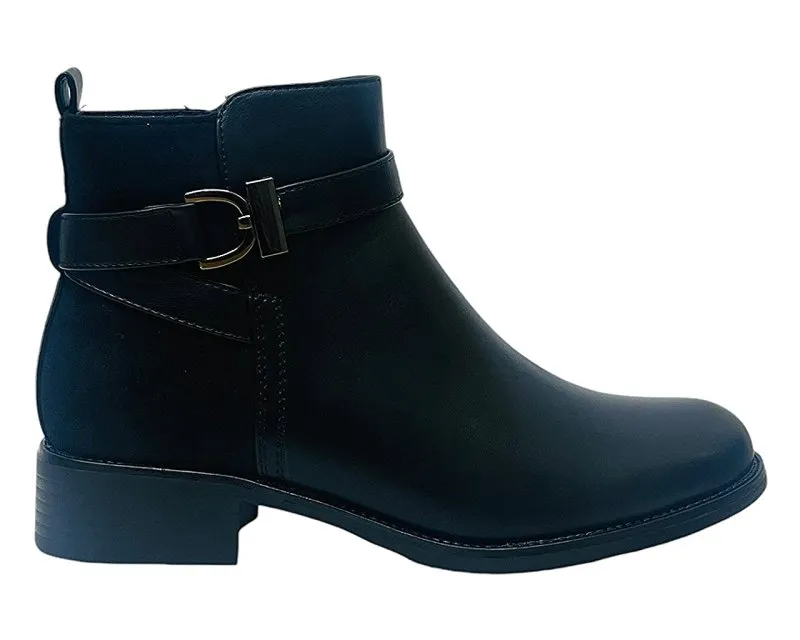 Faux Leather Smart Zip Ankle Boots