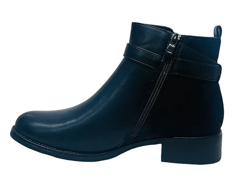 Faux Leather Smart Zip Ankle Boots