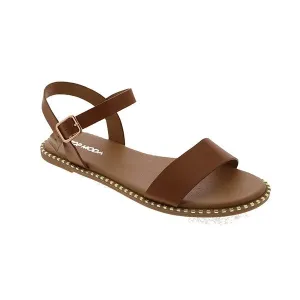 Flat Casual Sandals in Tan