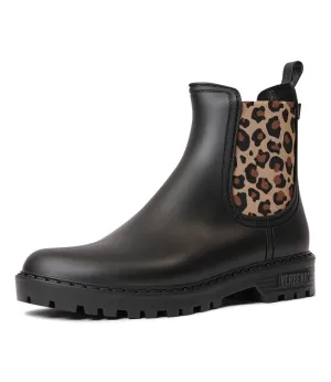 Gaudi Black/ Leopard Gumboots