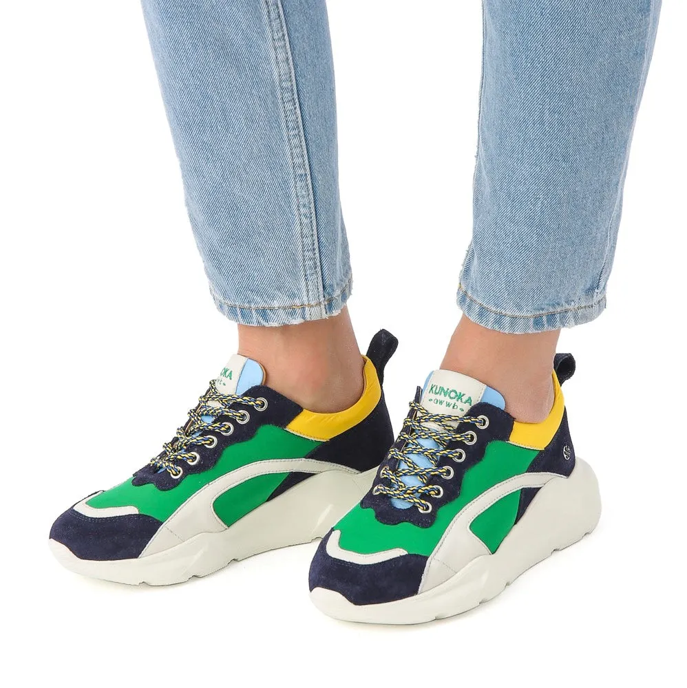 IZZI platform sneaker - green multi