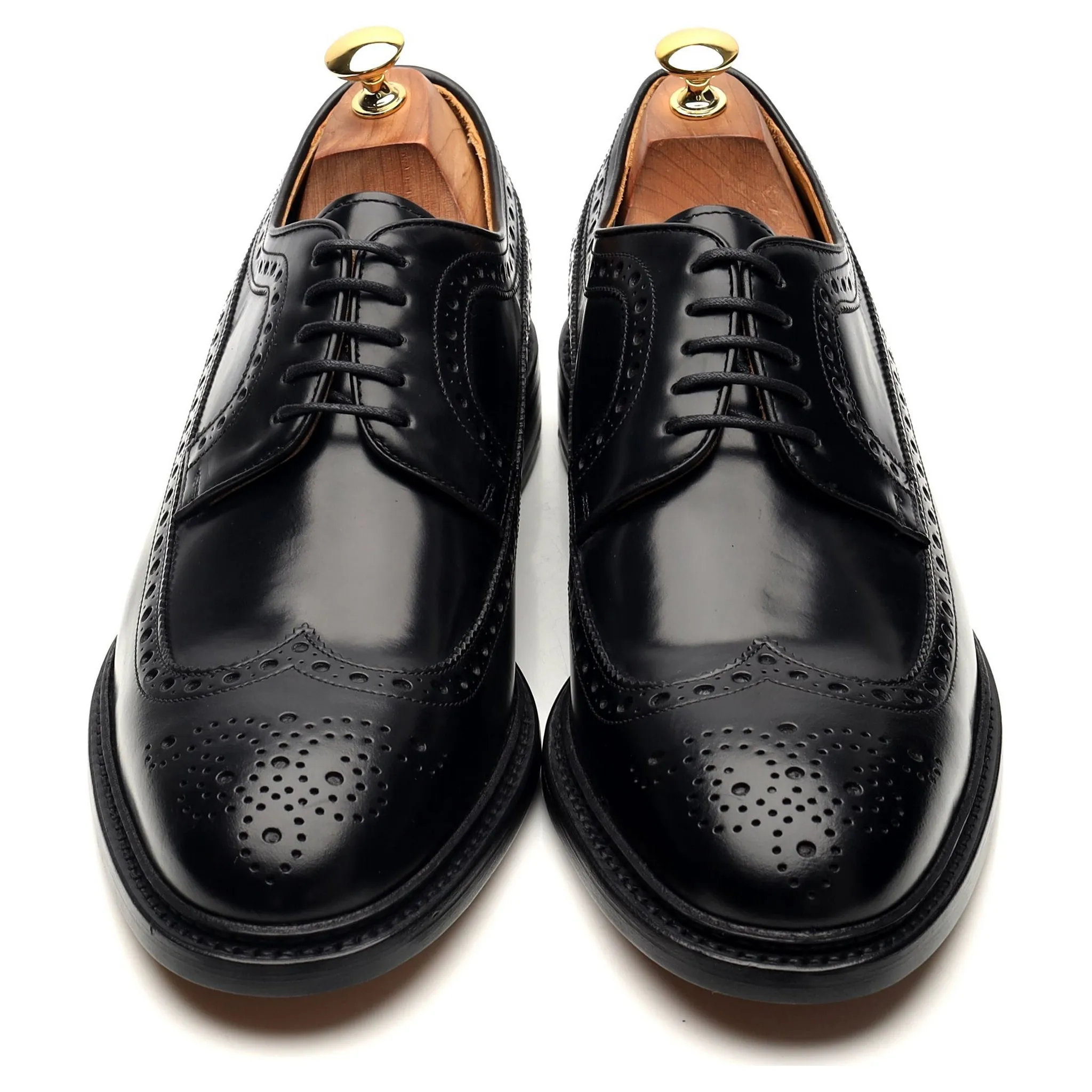 'Leconfield ll' Black Leather Derby Brogue UK 10 F