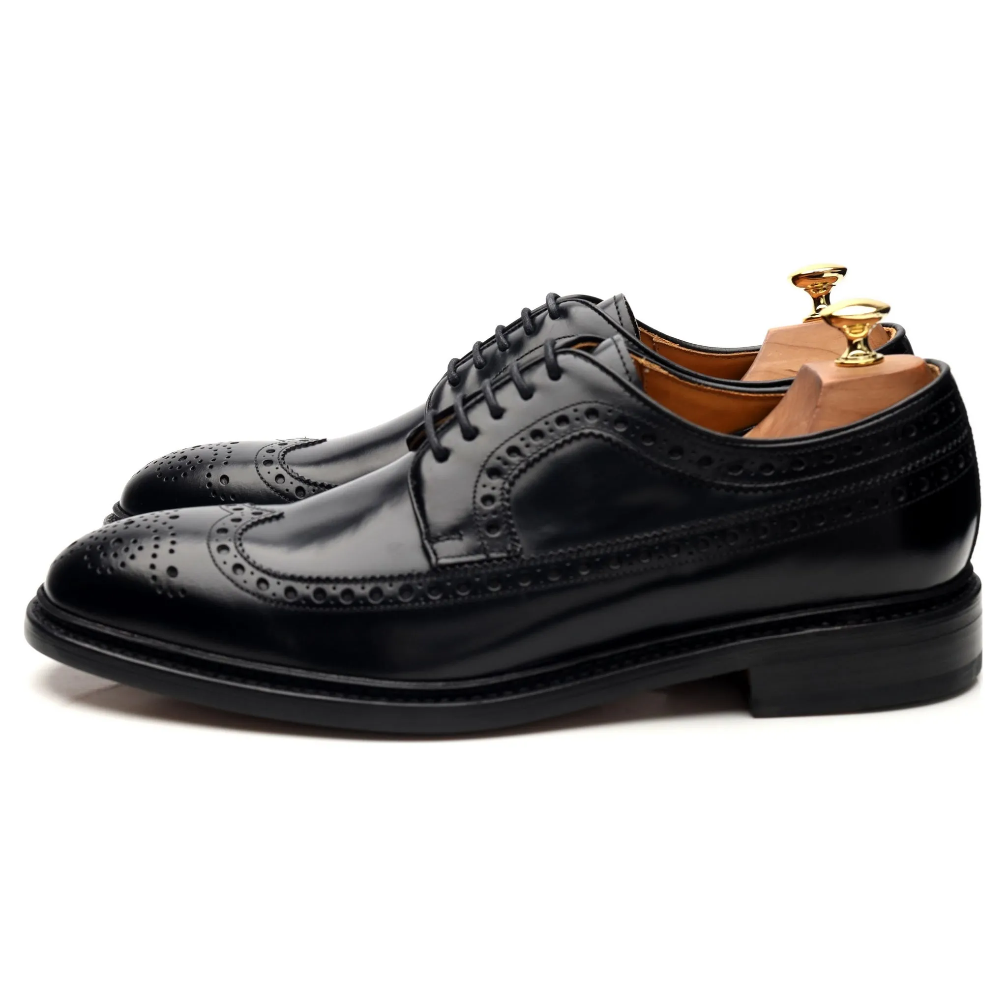 'Leconfield ll' Black Leather Derby Brogue UK 10 F