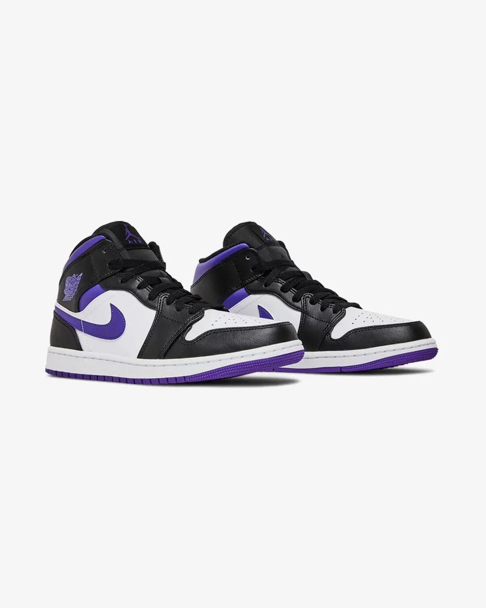 NIKE AIR JORDAN1 MID WHITE BLACK PURPLE