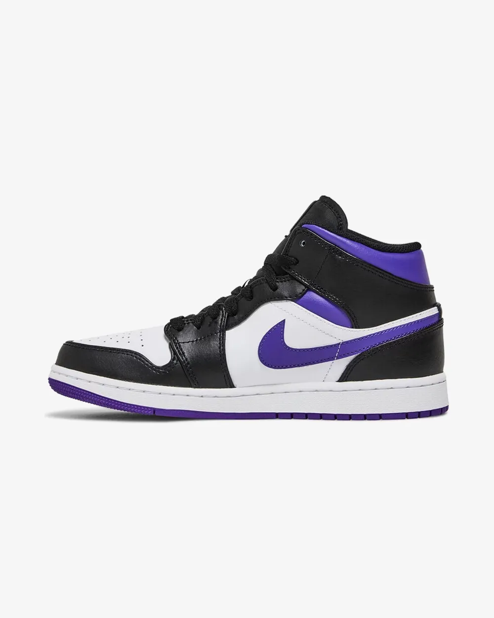 NIKE AIR JORDAN1 MID WHITE BLACK PURPLE