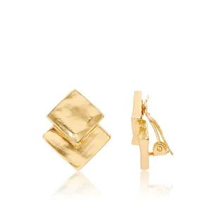 Overlap Square Clip Earrings