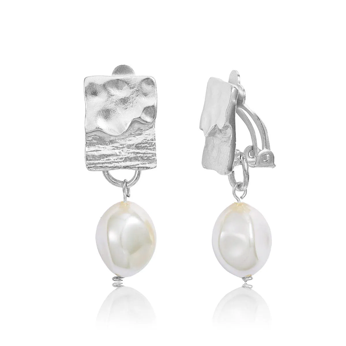 Pearl Drop Clip Earrings