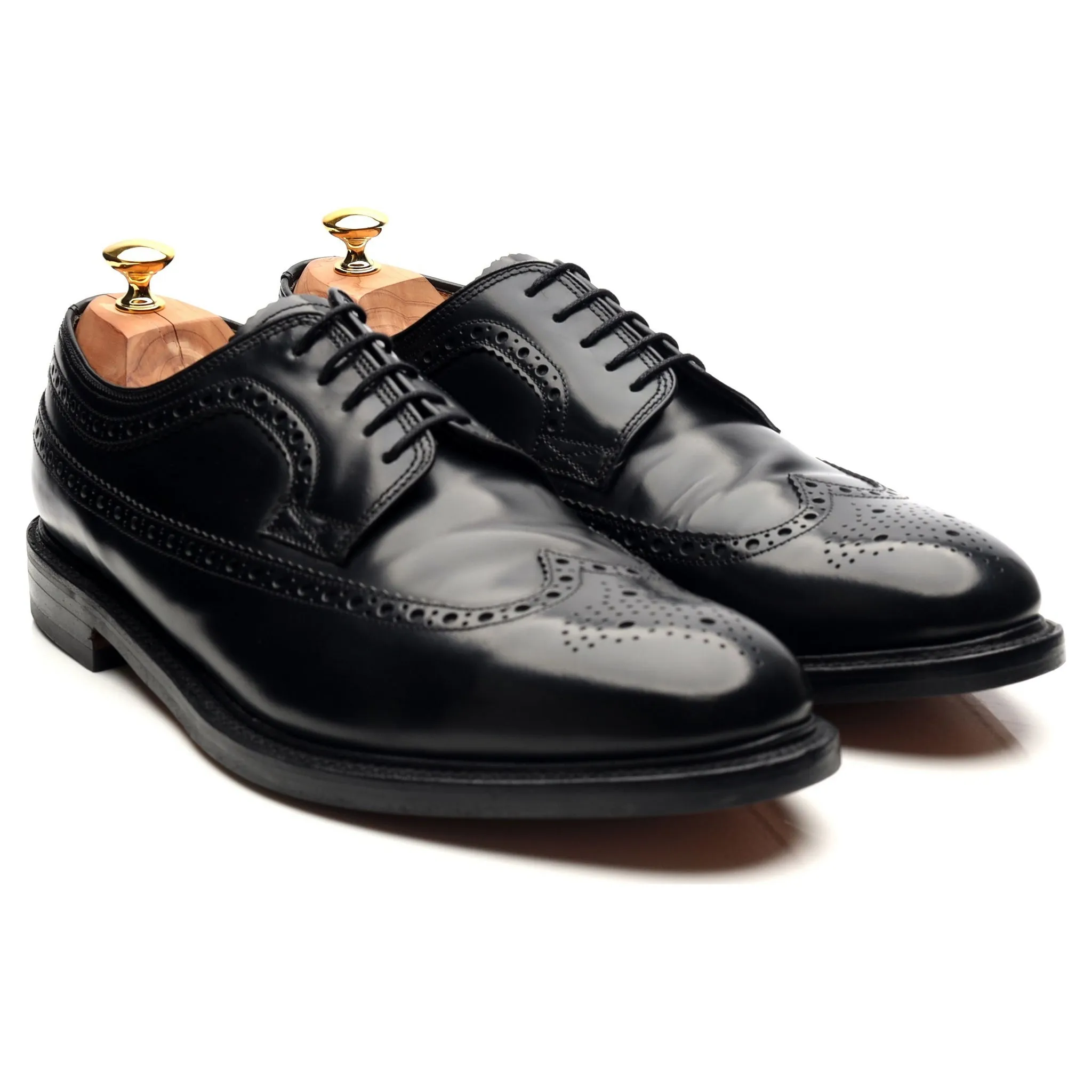 'Royal Brogue' Black Leather Derby UK 12