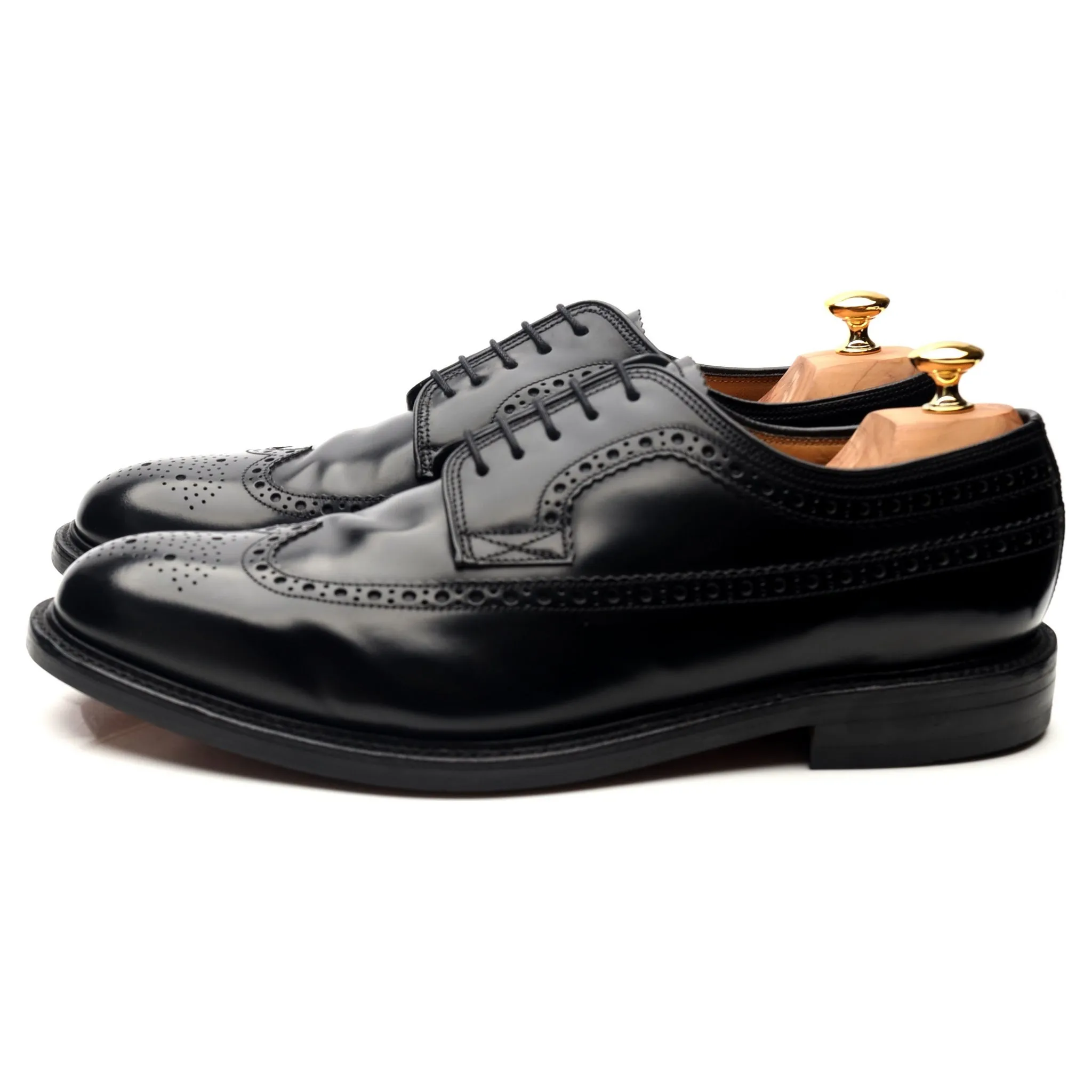 'Royal Brogue' Black Leather Derby UK 12