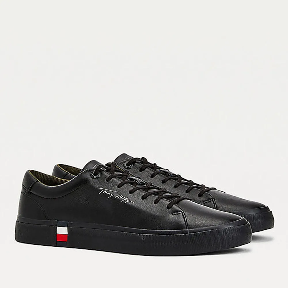 Scarpe Uomo TOMMY HILFIGER Sneakers linea Modern in Pelle Nera