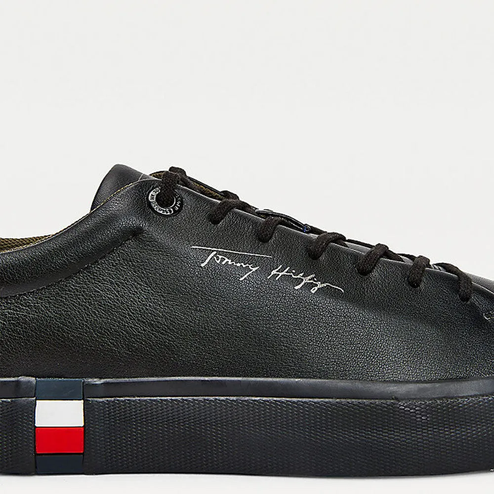 Scarpe Uomo TOMMY HILFIGER Sneakers linea Modern in Pelle Nera