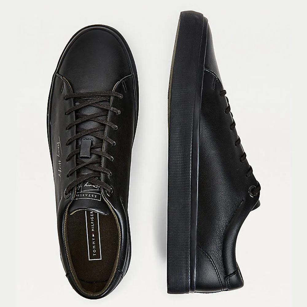 Scarpe Uomo TOMMY HILFIGER Sneakers linea Modern in Pelle Nera