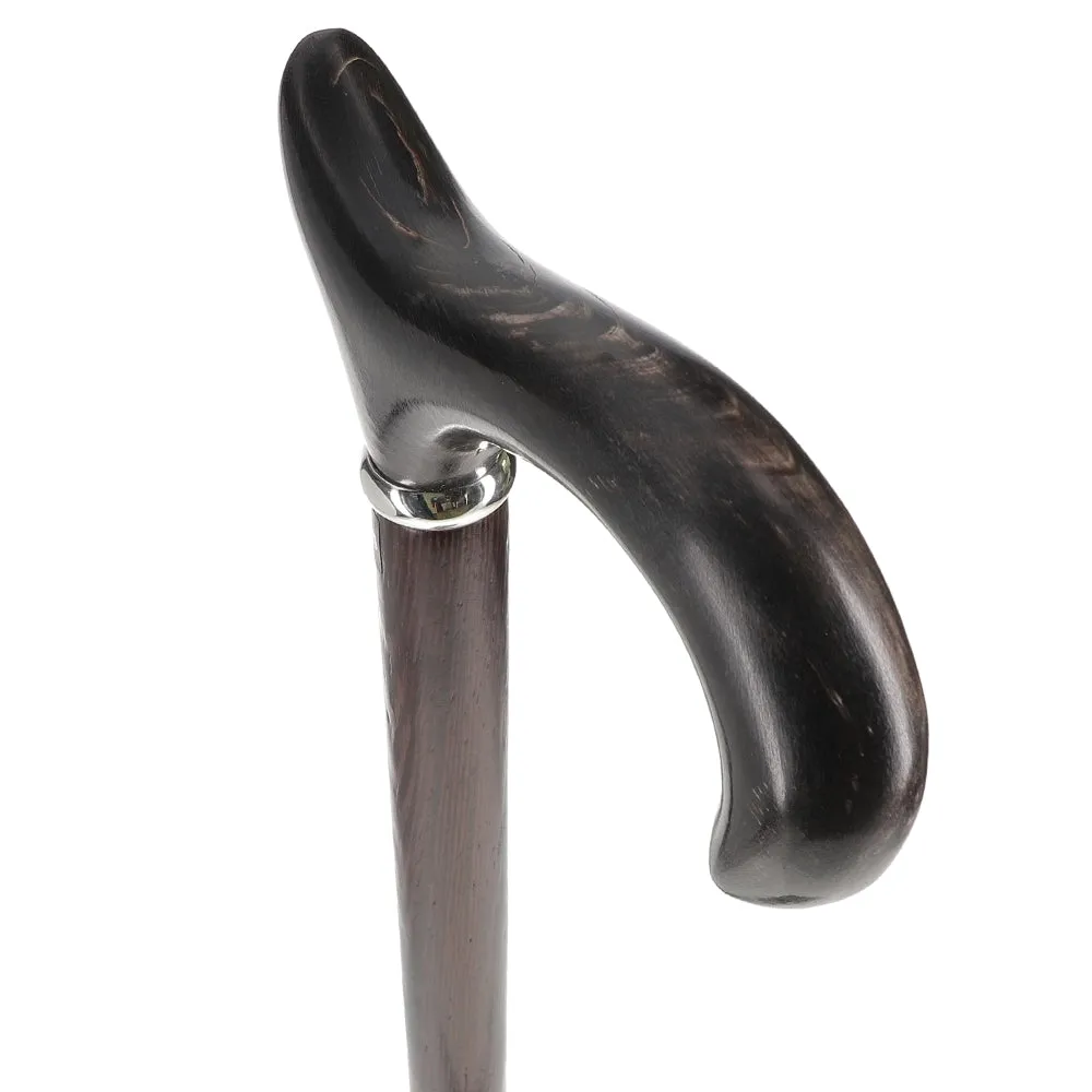 Scratch and Dent Buffalo Horn Derby Cane: Premium, Textured Exotic Wenge Wood V2364