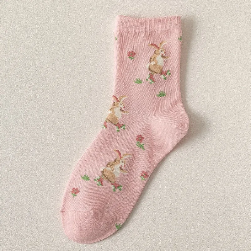 Spring Pink Floral Socks