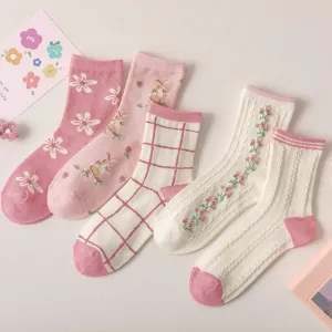 Spring Pink Floral Socks