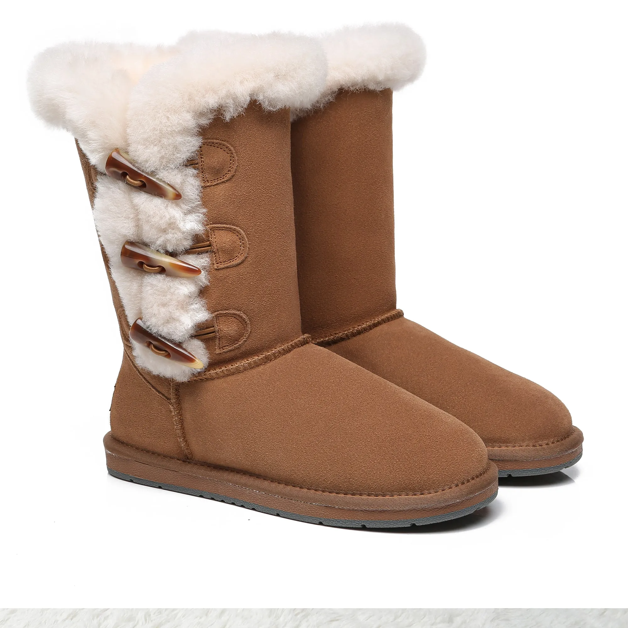 Tall 3-Buttons Toggle UGG Boots