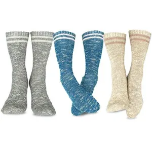 TeeHee Socks Women's Warmer Wool Crew Assorted 3-Pack (R2007)