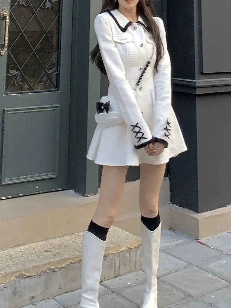 White Sailor Academia Dress