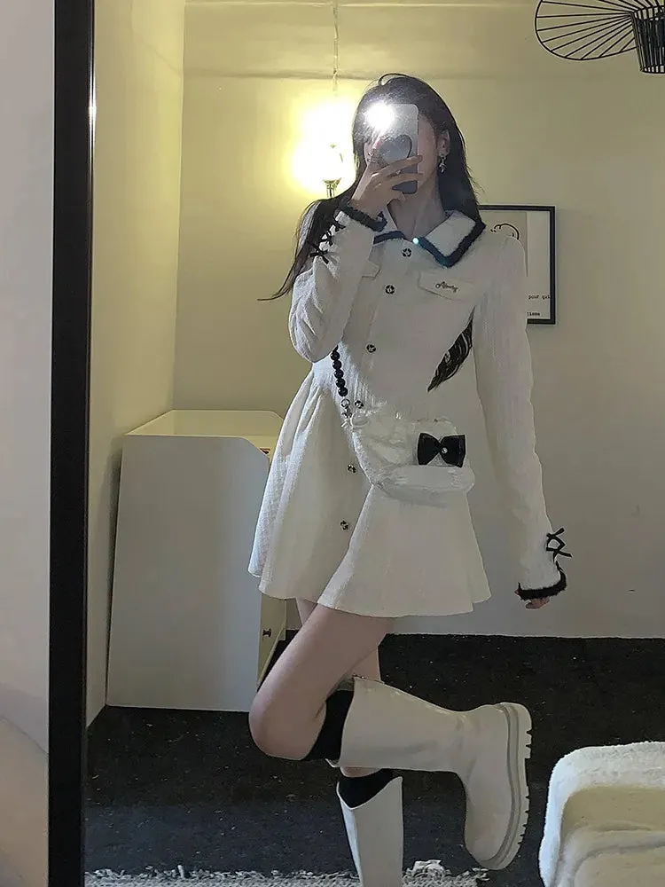 White Sailor Academia Dress