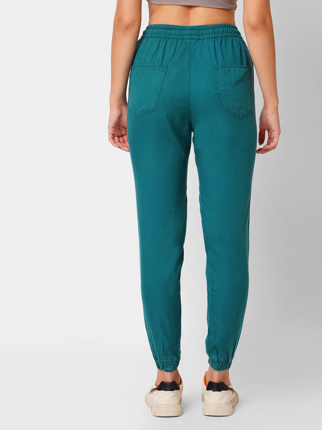 Women Light Teal Mid Rise Jogger