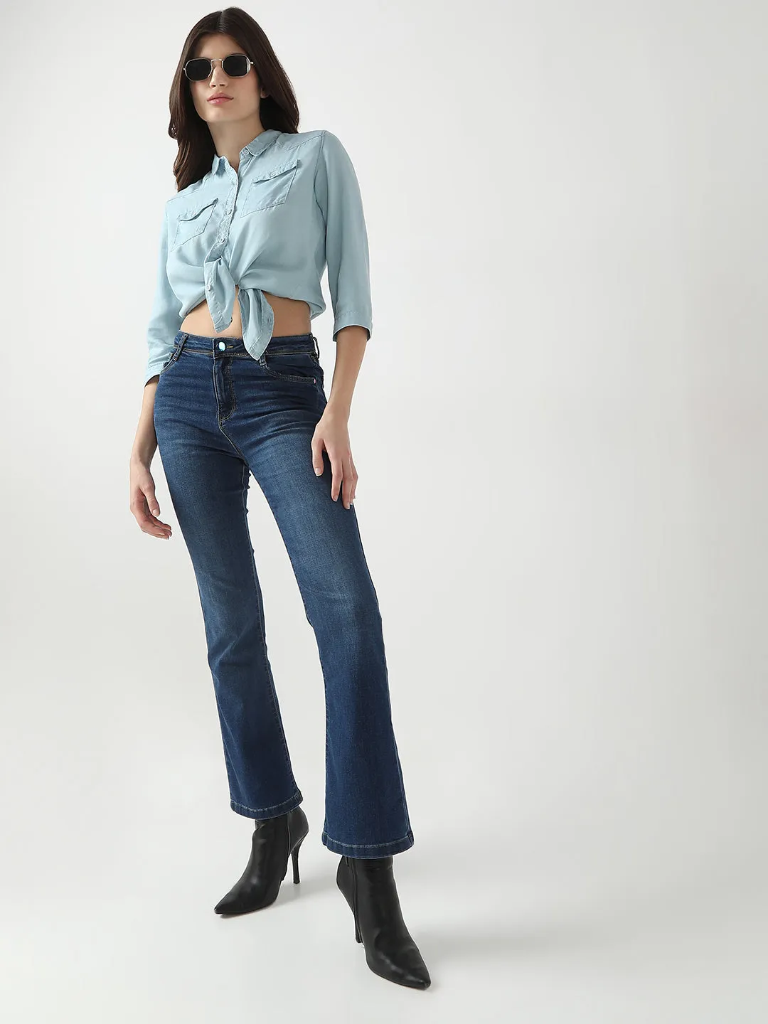 Women Slim Fit Denim Shirt