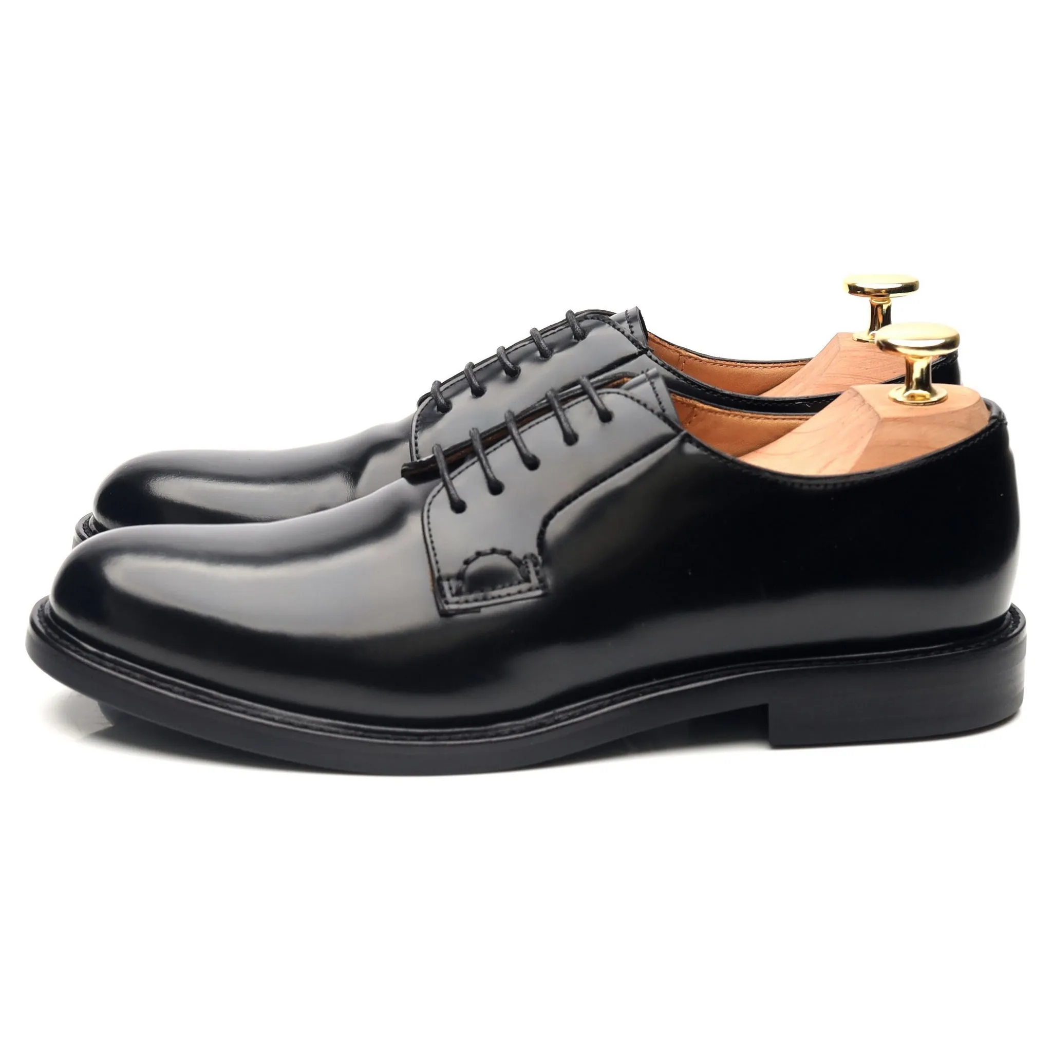 Women's Black Leather Derby UK 6 EU 39