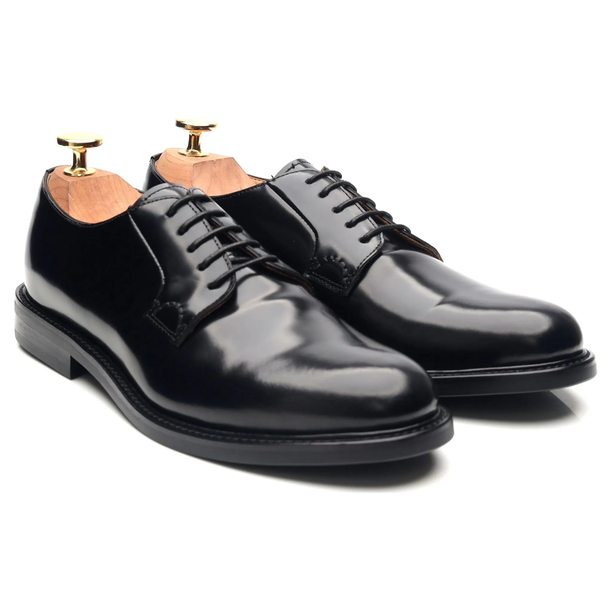 Women's Black Leather Derby UK 6 EU 39