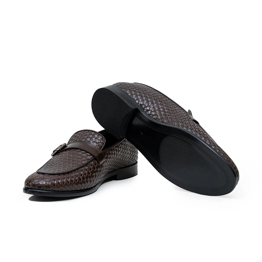 WOVEN SLIP-ONS WITH BUCKLE STRAP